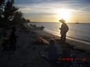 Soldier Cay Beach bonfire